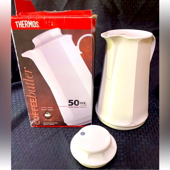 Kitchen Thermos Coffee Butler Carafe 5 Oz Model 5000 White Made In